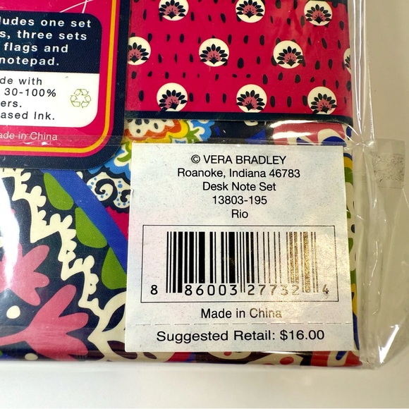 Vera Bradley-Retired Desk Note Set-Rio-Sticky Notes-Tabs-Notepad-NWT - Picture 8 of 11